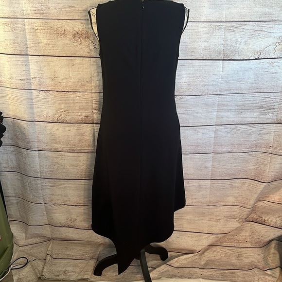 Trina Turk Sheath Dress Sleeveless Asymmetrical Hem Pockets Size Small Black - Picture 6 of 9